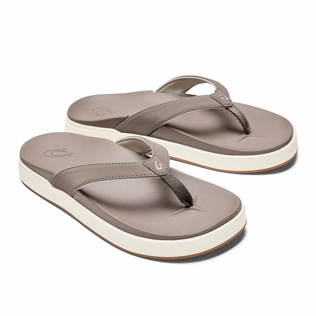 Olukai Women's Nua Pio Flip Flop - Warm Taupe US498-175